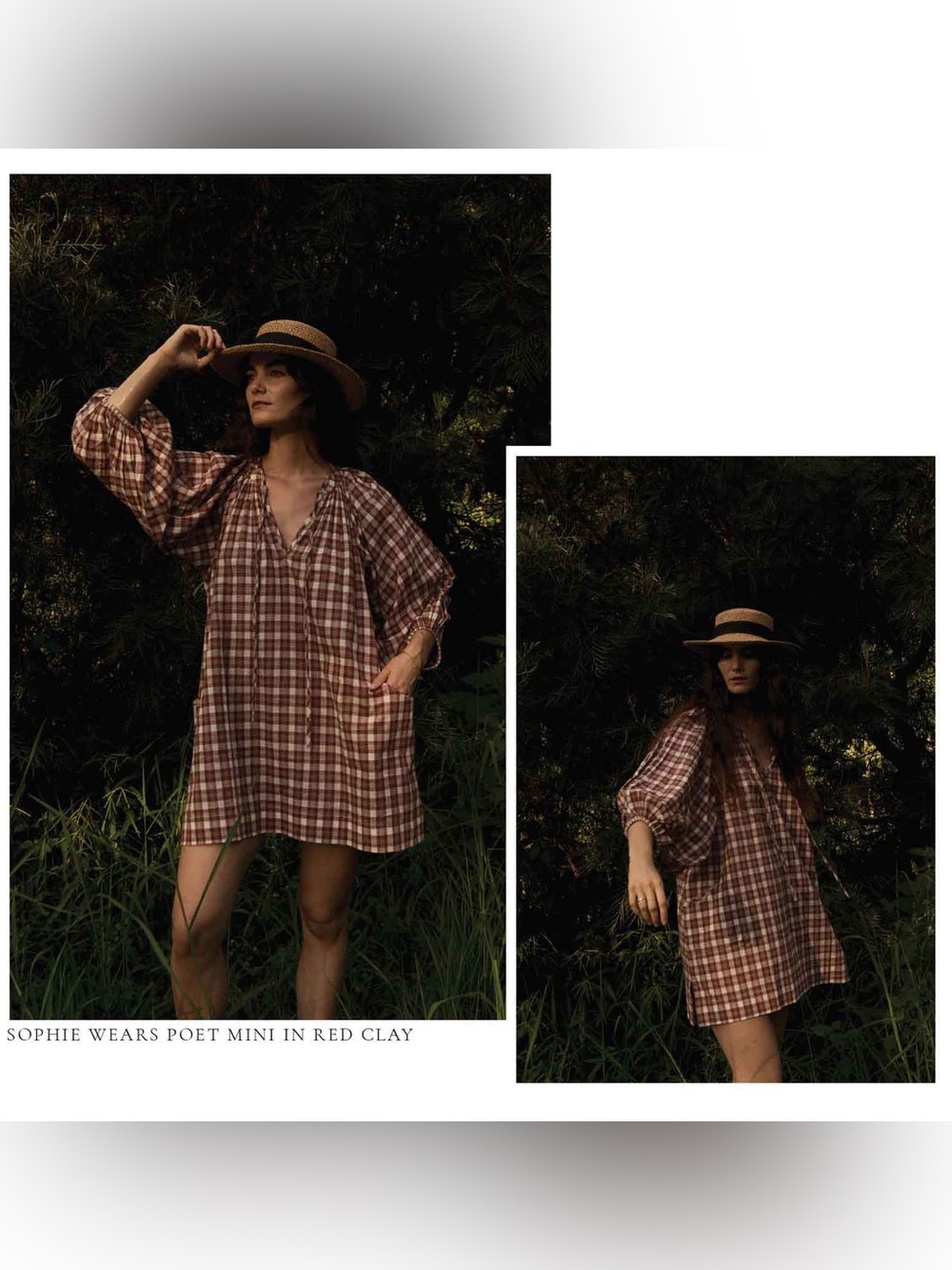Daughters of India Poet Mini Dress Red Clay Gingham Handloom Cotton M NWOT